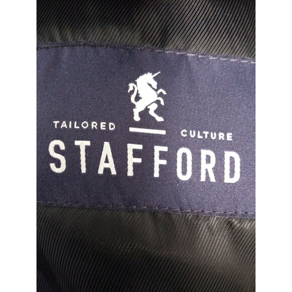 Stafford Men's Merino Wool Black/White Sport Coat Size 52R - Picture 5 of 8